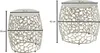 Two silver metal side tables with an open, organic design are shown with dimensions indicated by measurement lines and text. Produktbild-Vorschau