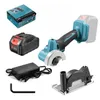 A collection of cordless mini circular saw components laid out on a white background. Produktbild-Vorschau