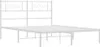 vidaXL Bettgestell mit Kopfteil Metall Weiß 120x190 cm Produktbild-Vorschau 3