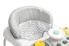A close-up view of a baby walker's seat and toy console. Podgląd zdjęcia produktu