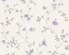 A close-up view of floral wallpaper with a cream background and delicate blue and gray floral patterns. Produktbild-Vorschau