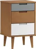vidaXL Nachttisch MOLDE Braun 40x35x65 cm Massivholz Kiefer Produktbild-Vorschau 2