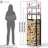 VOUNOT® Verstellbare Kaminholzregal 45 x 32 x 170 cm, 3 Produktbild-Vorschau 3