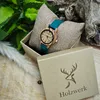 Montre CLARA BLUE pour femme en bois avec bracelet en cuir, Voir les images du produit 7