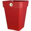 A red square planter pot on a white background. Voir les images du produit