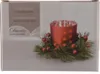 Windlicht Glas mit Adventsgesteck 8cm, rot Produktbild-Vorschau 2
