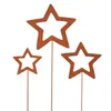 UNUS® Gartenstecker Sterne 3er Set Roststecker Produktbild-Vorschau 1
