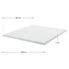 A white mattress topper is shown with dimensions and measurements indicated by text and lines. Náhled obrázku produktu