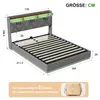 ProximaX Doppelbett 160x200 cm Leinen mit LED, USB-C und Produktbild-Vorschau 3
