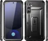 A collage of a black smartphone case from multiple angles, showing the front, back, and sides. Produktbild-Vorschau