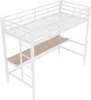 Łóżko loftowe Sweiko 90x200 cm, stolik z USB i gniazdkiem, Podgląd zdjęcia produktu 6