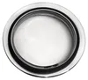 A close-up, top-down view of a round, metallic object, possibly a lid or a handle, against a plain white background. Produktbild-Vorschau