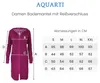 Aquarti Damen Bademantel Morgenmantel mit Reißverschluss Produktbild-Vorschau 2