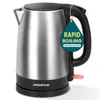 A silver and black electric kettle is shown against a white background. Produktbild-Vorschau