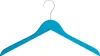 A blue wooden hanger with a silver hook against a white background. Produktbild-Vorschau