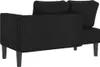 vidaXL Chaise longue avec coussins Tissu noir Voir les images du produit 5