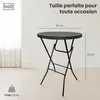 IvoQ Table haute noire – Housse extensible noire incluse – Voir les images du produit 2