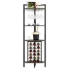 A corner wine rack with bottles and glasses. Náhľad obrázku produktu