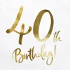 Servietten 40. Geburtstag 33x33cm 20 Stück, weiß / gold Produktbild-Vorschau 12
