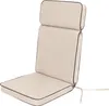 A beige high-back chair cushion with dark piping, shown against a white background. Produktbild-Vorschau