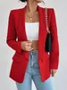 ASKSA Damen Blazer Revers Einfarbig Casual Cardigan Langarm Produktbild-Vorschau 2
