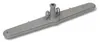 A gray plastic dishwasher spray arm with a central hub and two attachment points. Produktbild-Vorschau