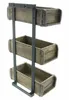 A three-tiered wall shelf with wooden crates. Produktbild-Vorschau