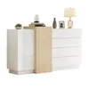 Merax Hochglanz Sideboard mit Holz Maserung, Moderner Produktbild-Vorschau 16