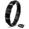 SERASAR | Pánsky Kožený Náramok [Ring] z Stainless Steel | Náhľad obrázku produktu 1