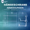 Diagram showing dimensions of a hanging cabinet. Voir les images du produit