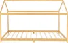 A wooden bed frame with a house-like structure. Náhled obrázku produktu