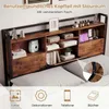 COSTWAY Rama łóżka 200 x 160 cm, łóżko z diodami LED, Podgląd zdjęcia produktu 4