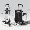 Einkaufstrolley 40 L Oxford-Tasche 3-Rad Treppensteig Produktbild-Vorschau 3