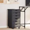 vidaXL Rollschrank mit Schubladen MOSS Grau Massivholz Produktbild-Vorschau 1