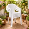 4x Outdoor Stapelstuhl Bistrostuhl Gartenstuhl Ischia Weiß Produktbild-Vorschau 1