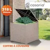 CASARIA® Coffre de rangement en polyrotin 318 L beige avec Voir les images du produit 1