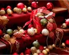 Weihnachtskugeln Kunststoff Vintage 8cm rot / gold / grün, Produktbild-Vorschau 3