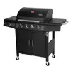 A black gas grill with a closed lid, shown from a front-diagonal angle on a white background. Produktbild-Vorschau
