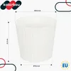 A white plastic plant pot with dimensions indicated by lines and text. Produktbild-Vorschau