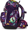 A purple backpack with a colorful jungle-themed pattern and a toucan patch, shown from a side-view. Náhľad obrázku produktu