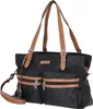 A black Picard Sonja shoulder bag with brown leather accents and straps, shown against a white background. Voir les images du produit