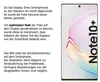 A smartphone with a screen protector outline shown next to descriptive text. Produktbild-Vorschau
