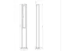Technical drawing of a bollard light with dimensions. Anteprima dell’immagine prodotto