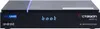 A black media streaming box with a blue light strip on top. Produktbild-Vorschau