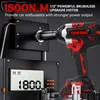 A close-up marketing image of a cordless impact wrench with a digital display showing torque. Voir les images du produit