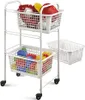 Metaltex Opbergrek met Wielen + 3 Manden 30x38x68 cm Wit Produktbild-Vorschau 3
