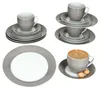 18tlg Kaffeeservice Variant Grau Porzellan 6 Personen Produktbild-Vorschau 1