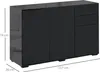 HOMCOM Sideboard mit 2 Schubladen, 3 Türen, verstellbarem Produktbild-Vorschau 5