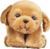 A plush toy puppy sitting and looking forward with its tongue sticking out. Produktbild-Vorschau