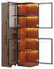 Vitrinenschrank 70×38×160 cm mit Ausziehregal – Produktbild-Vorschau 9